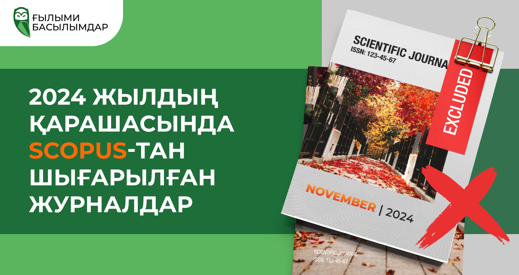 2024 жылдың қарашасында Scopus-тан шығарылған журналдар