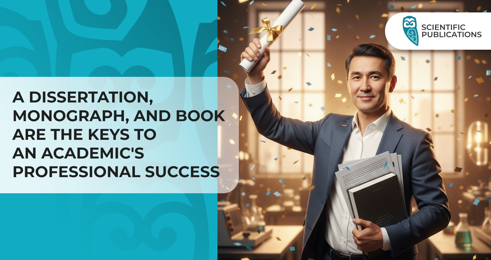 A dissertation, monograph, and book are the keys to an academic's professional success