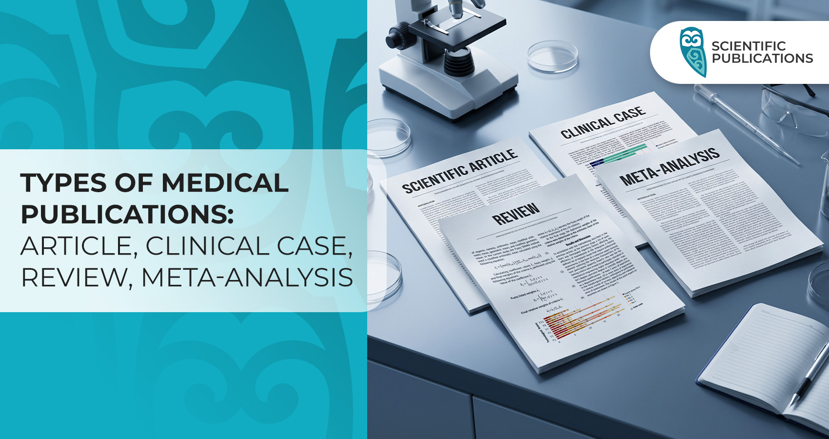 Types of medical publications: article, clinical case, review, meta-analysis