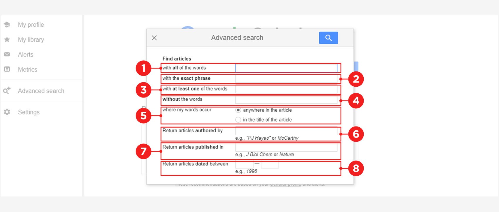 Google Academy: searching the articles