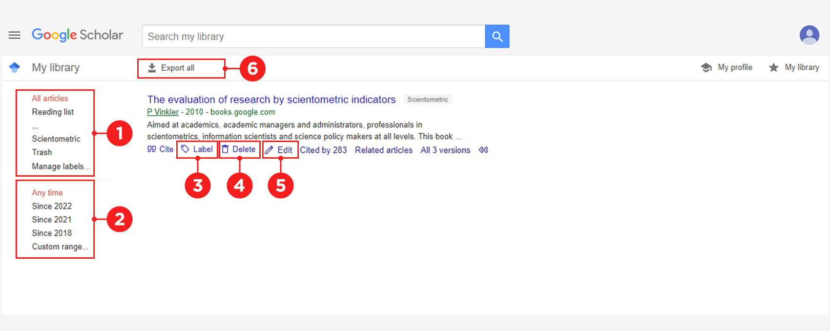 Google Scholar as a bibliographical manager