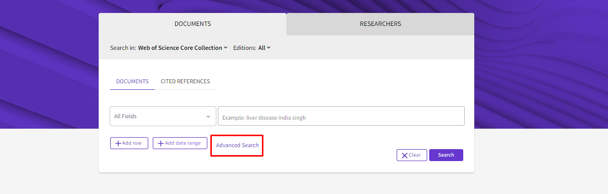 Step-by-step instructions for finding grants in Web of Science