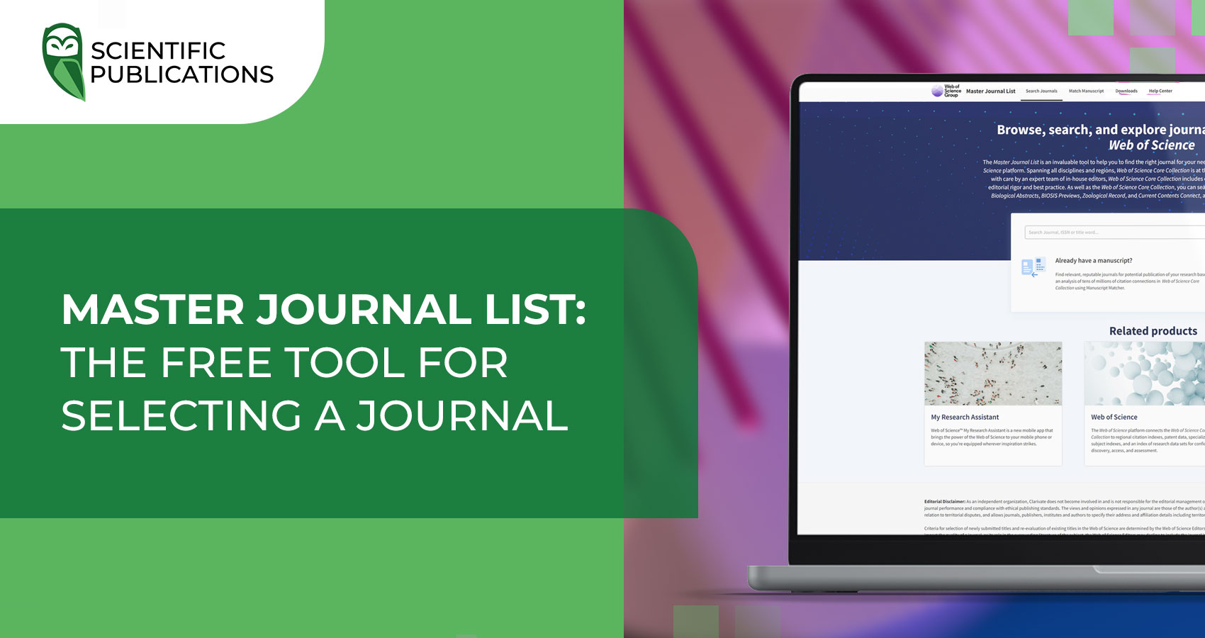 Master Journal List: the free tool for selecting a journal