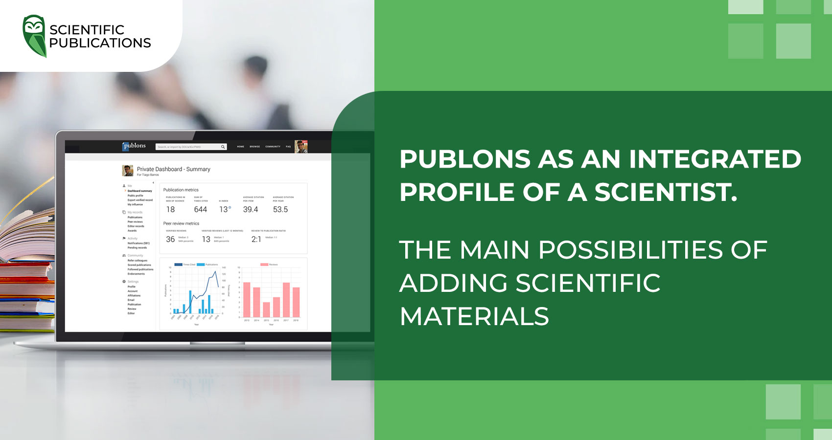 Publons as an integrated profile of a scientist. The main possibilities of adding scientific materials